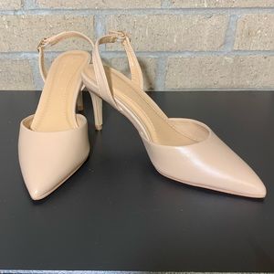Cynthia Rowley Women's Petula Comfy Slingback Nude Memory Foam Heels Size 7.5